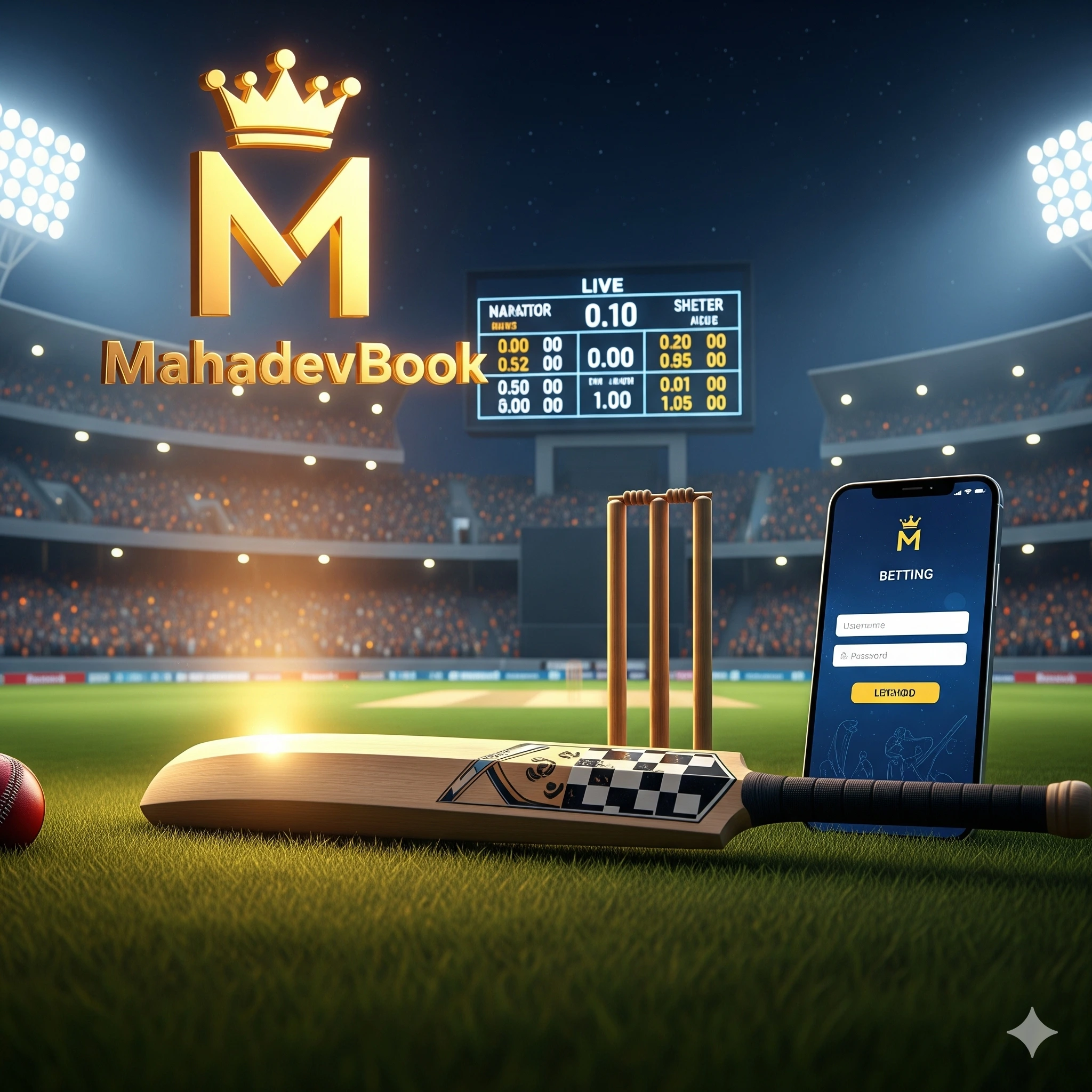 Mahadev Bonus ID with golden gift box and casino chips