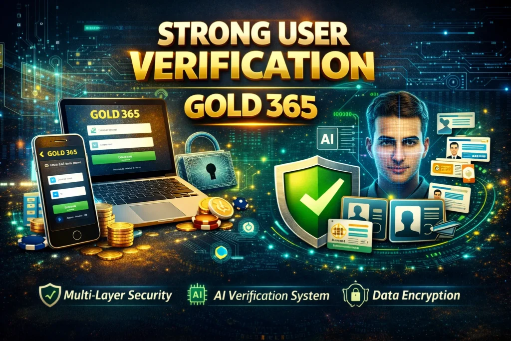 Gold 365 strong user verification 2026 update showcasing multi-layer security, AI verification system, and enhanced data protection.