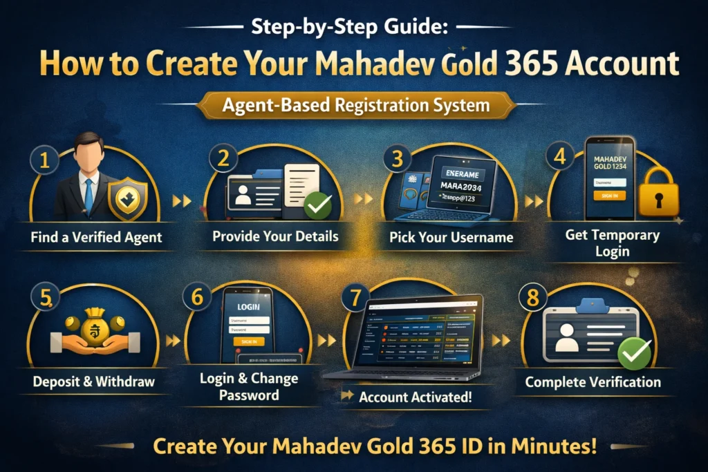 Mahadev Gold 365 login registration guide 2026 with secure account setup, verification steps and betting dashboard overview