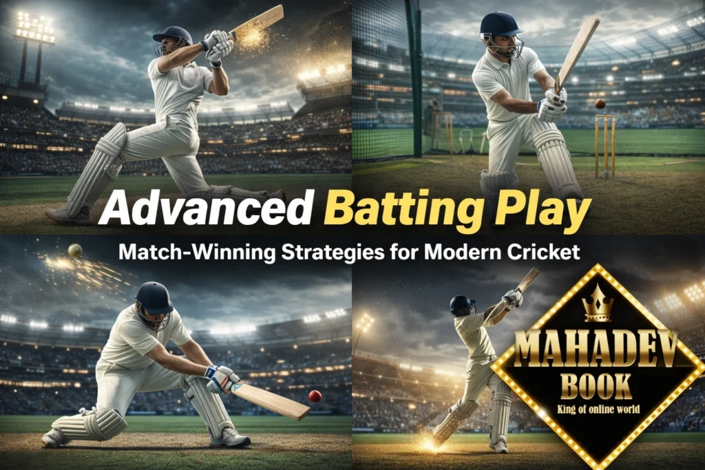 Advanced batting play in cricket showing power hitting and modern T20 techniques