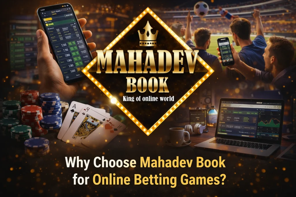 Mahadev Book online betting platform with casino games, sports betting, and mobile app interface