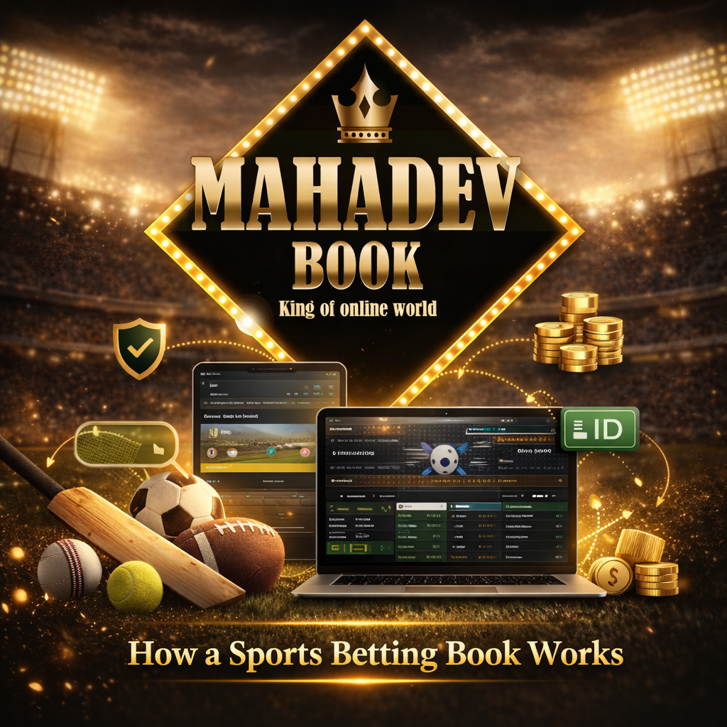 Mahadev Book logo explaining how a sports betting book works with online sportsbook betting system