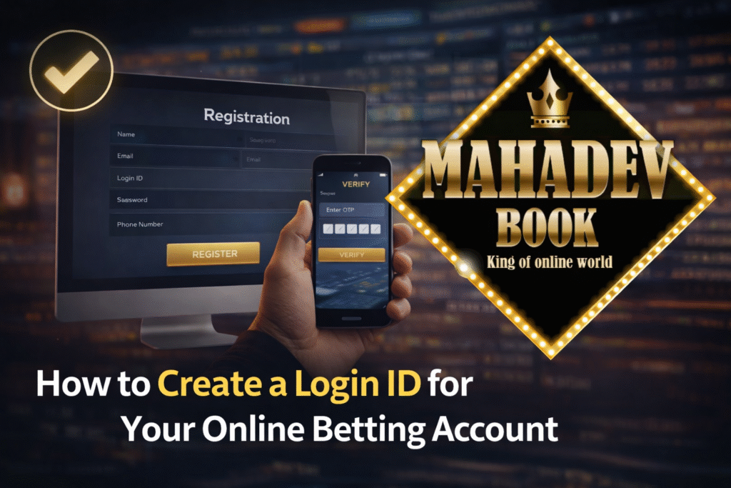 Create login ID for online betting account on Mahadev Book with registration form and OTP verification