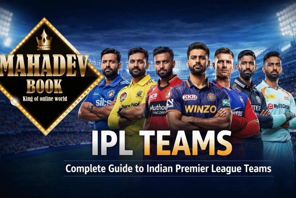 IPL Teams complete guide with Mahadev Book logo and Indian Premier League players