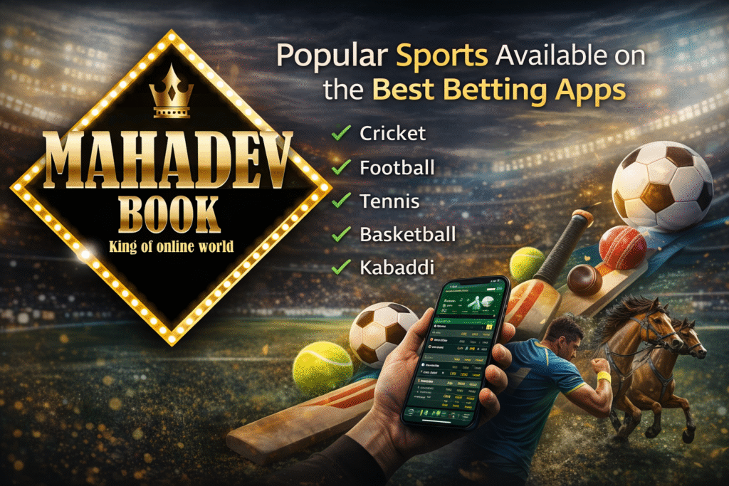 Popular sports available on the best betting apps including cricket football tennis basketball and kabaddi on Mahadev Book betting platform