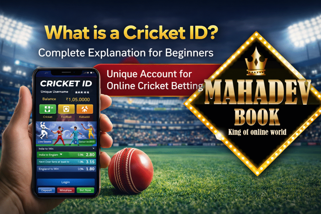 What is Cricket ID guide for online cricket betting platform with Mahadev Book logo